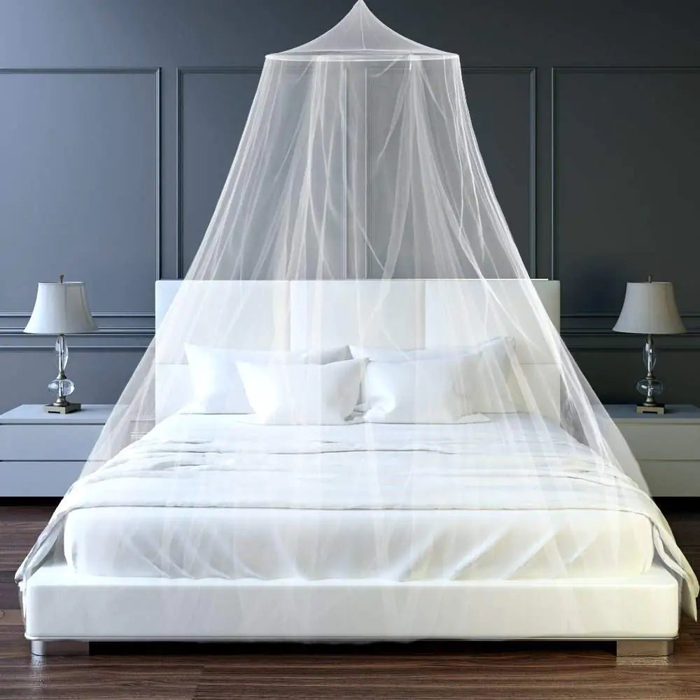 White Princess Mosquito Net with Dome Design