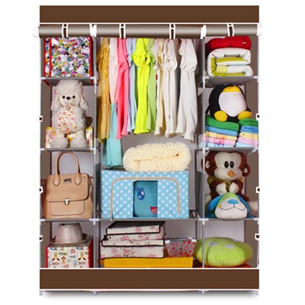 Shopi Vella 4 layer non woven wardrobe with hanging clothes and multiple compartments for storage