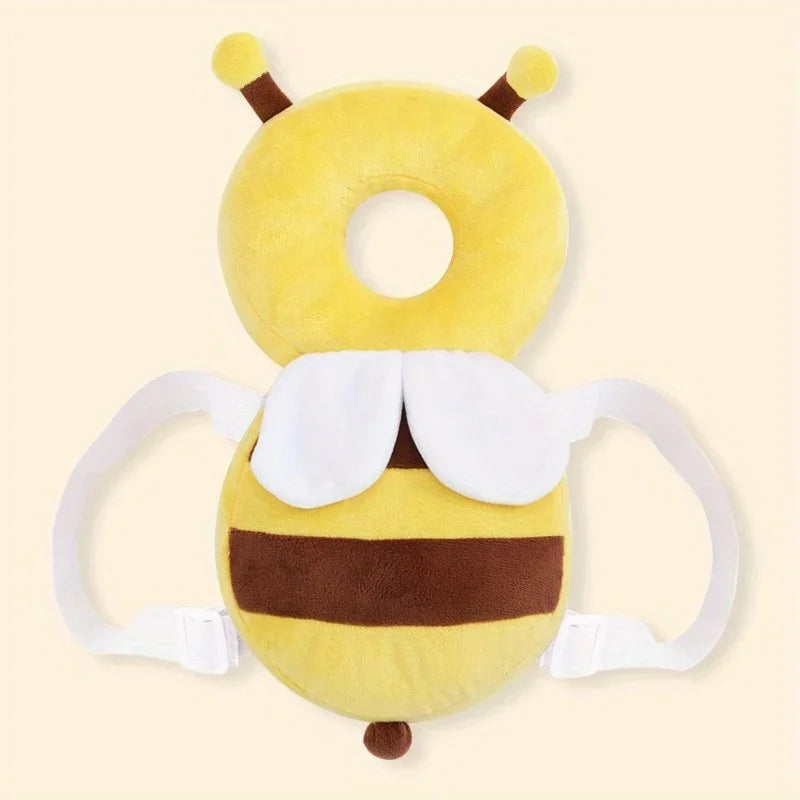 Shopi Vella baby head protection pillow in yellow bee design with soft straps for toddler safety