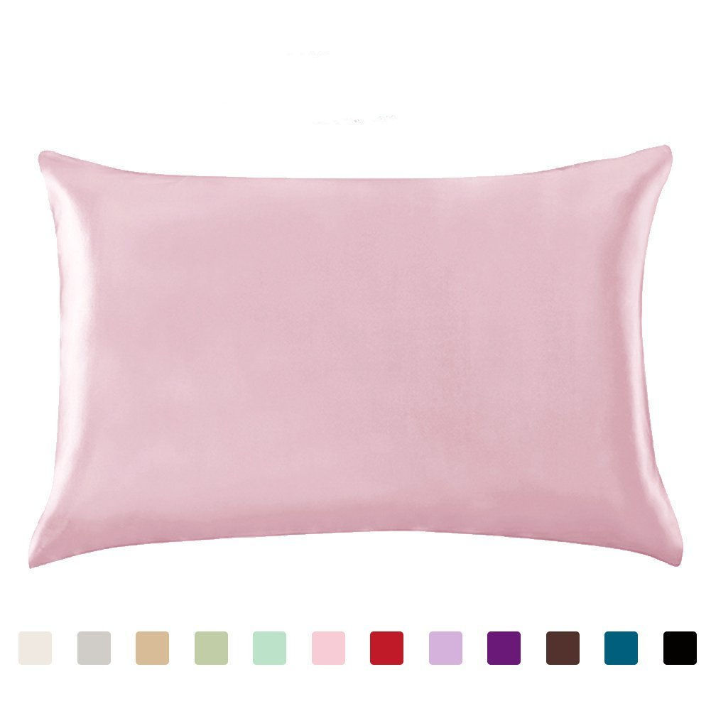 Shopi Vella pink ice silk single pillowcase with smooth soft texture available in multiple colors