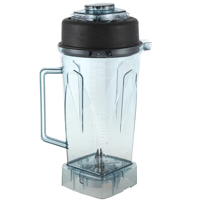 Shopi Vella clear JTC blender blade jar container with black lid and handle for kitchen use