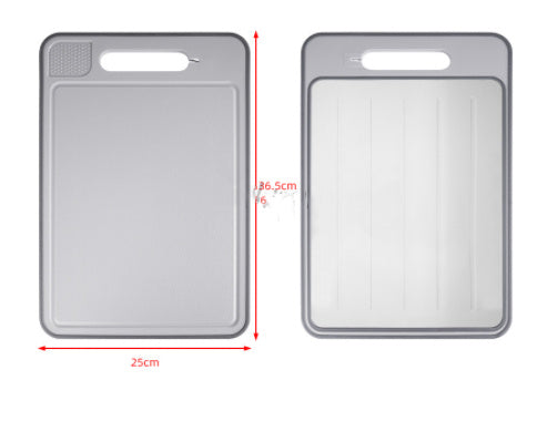 Shopi Vella kitchen chopping board with knife sharpener in gray with handle and non-slip surface