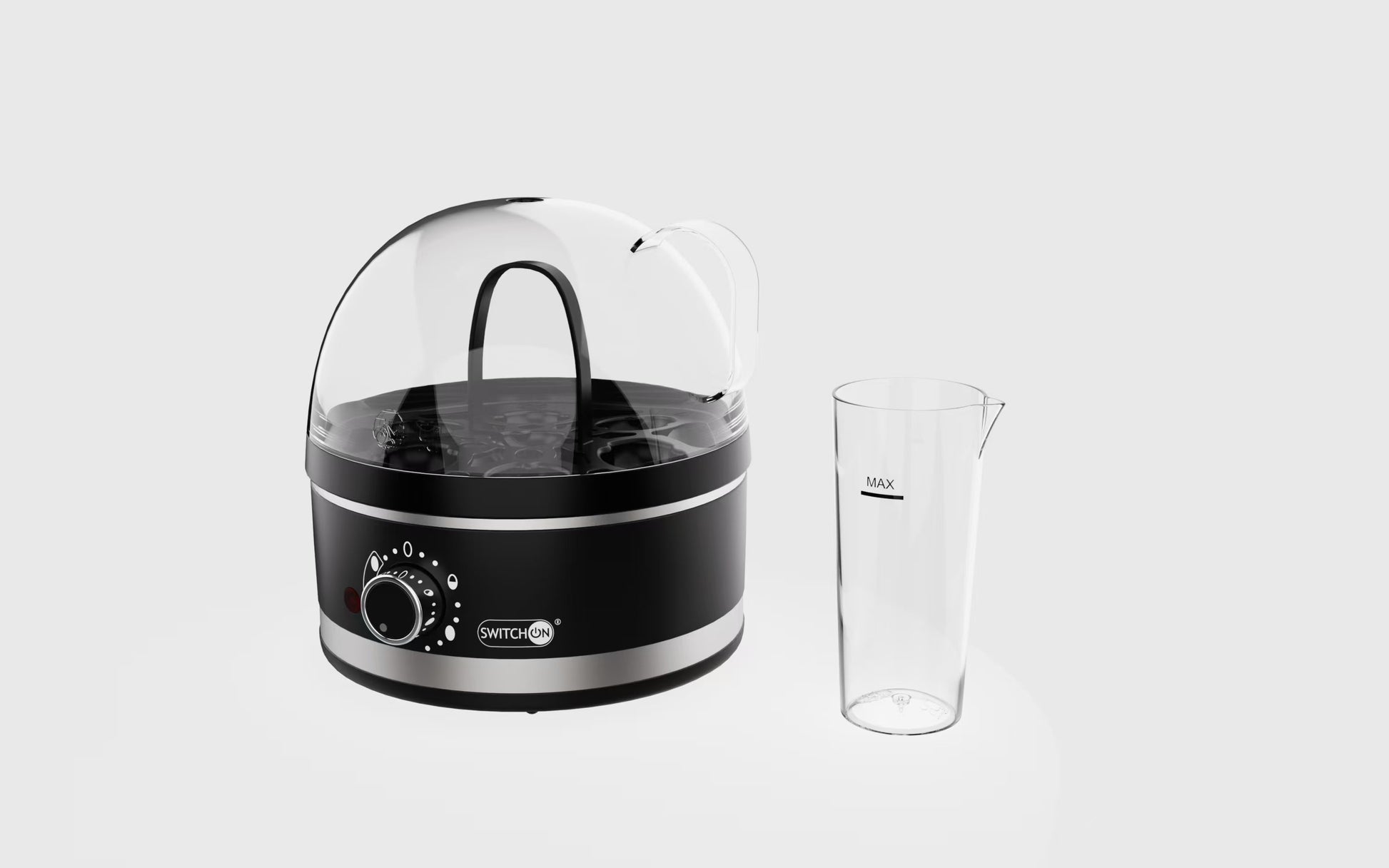 Shopi Vella portable steam appliance for cleaning with black base and clear water container
