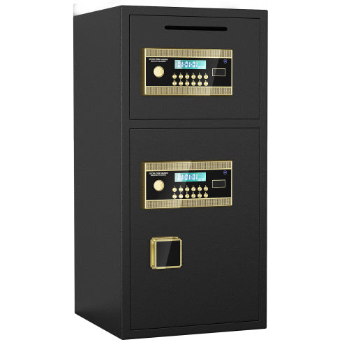 Shopi Vella large coin operated digital safe with dual compartments and electronic keypad locks
