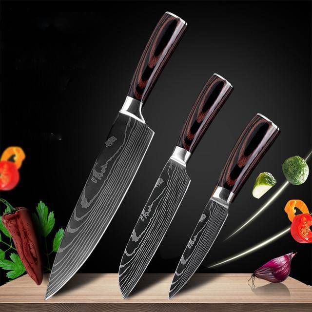 Shopi Vella Carpenter's Chef Knife 8 Piece Set - Damascus Steel