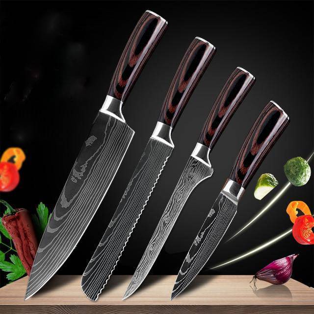 Shopi Vella Carpenter's Chef Knife 8 Piece Set - Damascus Steel