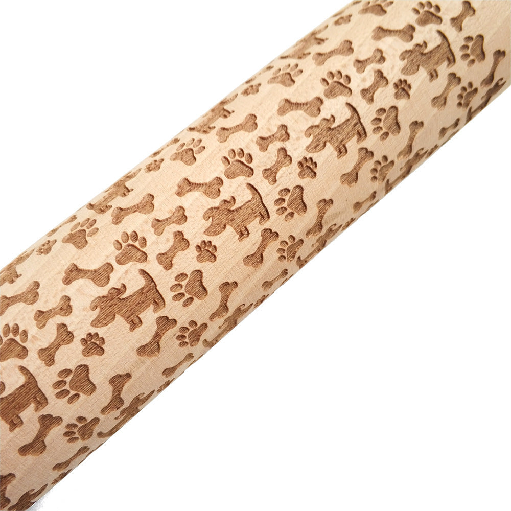 Shopi Vella Christmas Embossing Rolling Pin with Star Pattern