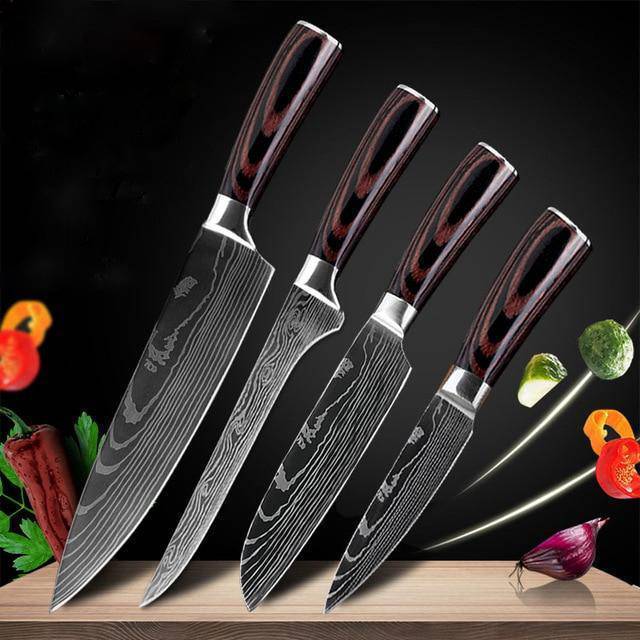Shopi Vella Carpenter's Chef Knife 8 Piece Set - Damascus Steel