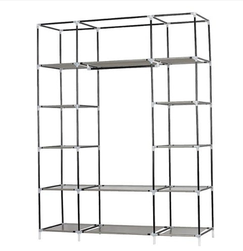 Shopi Vella 12 grid fabric closet with shelves and metal frame for organized clothing storage
