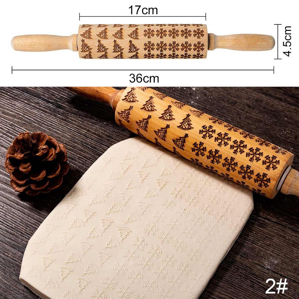 Shopi Vella Christmas Embossing Rolling Pin with Star Pattern