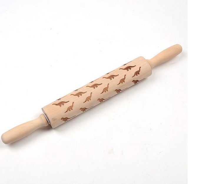 Shopi Vella Christmas Embossing Rolling Pin with Star Pattern