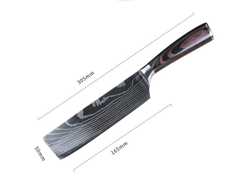 Shopi Vella Carpenter's Chef Knife 8 Piece Set - Damascus Steel