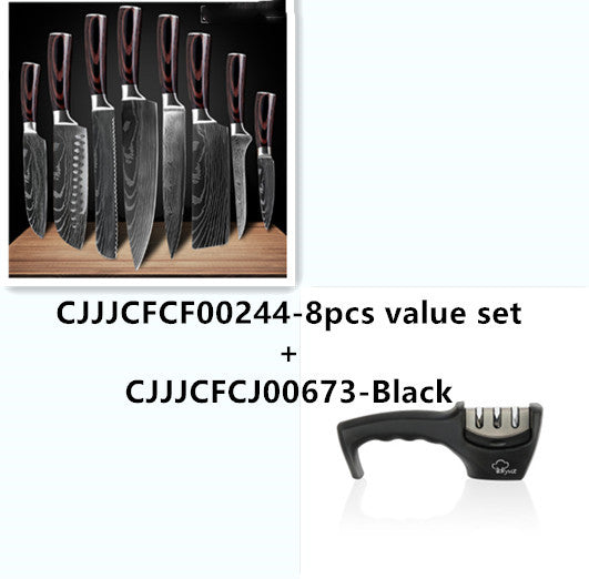 Shopi Vella Carpenter's Chef Knife 8 Piece Set - Damascus Steel