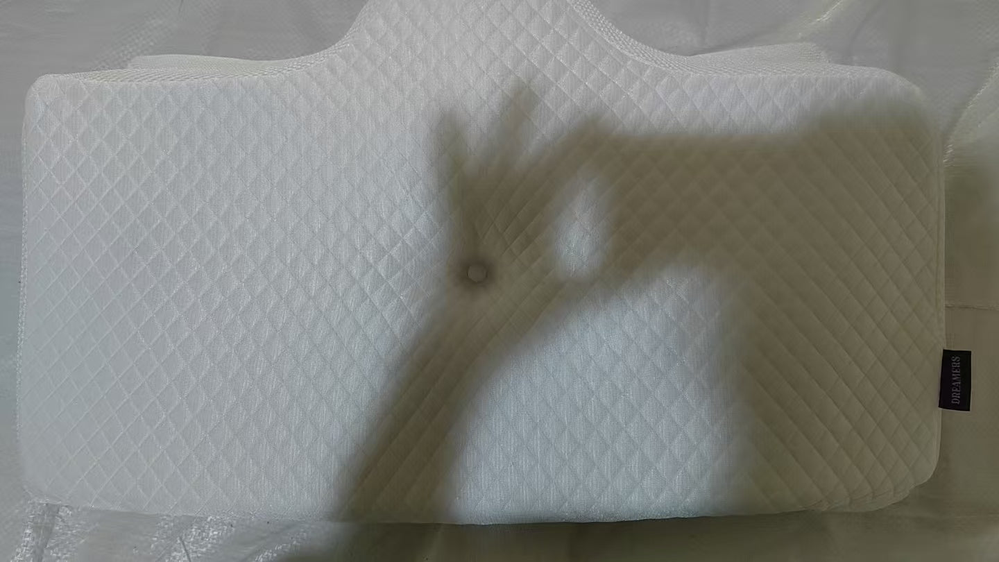 White quilted pillow case designed for memory foam pillow for sleeping with smooth fabric texture