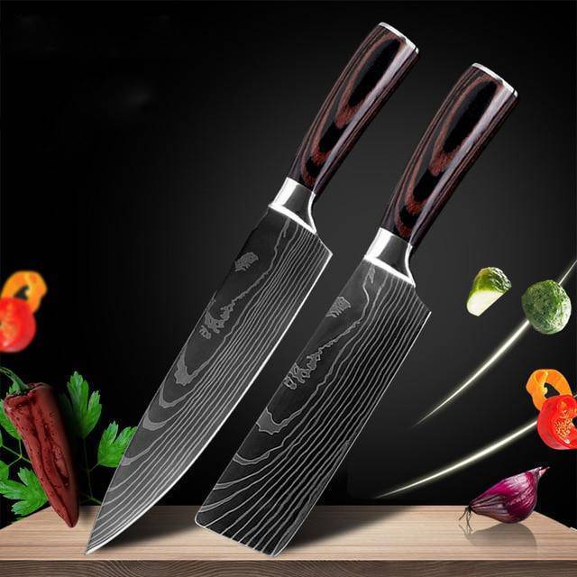 Shopi Vella Carpenter's Chef Knife 8 Piece Set - Damascus Steel