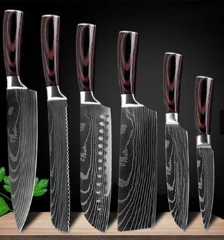 Shopi Vella Carpenter's Chef Knife 8 Piece Set - Damascus Steel