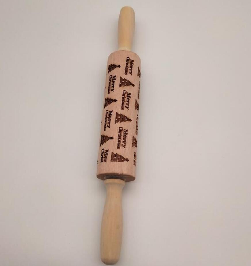 Shopi Vella Christmas Embossing Rolling Pin with Star Pattern