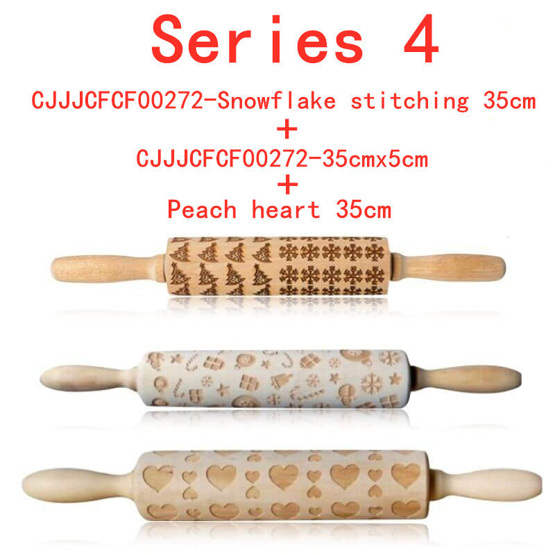 Shopi Vella Christmas Embossing Rolling Pin with Star Pattern