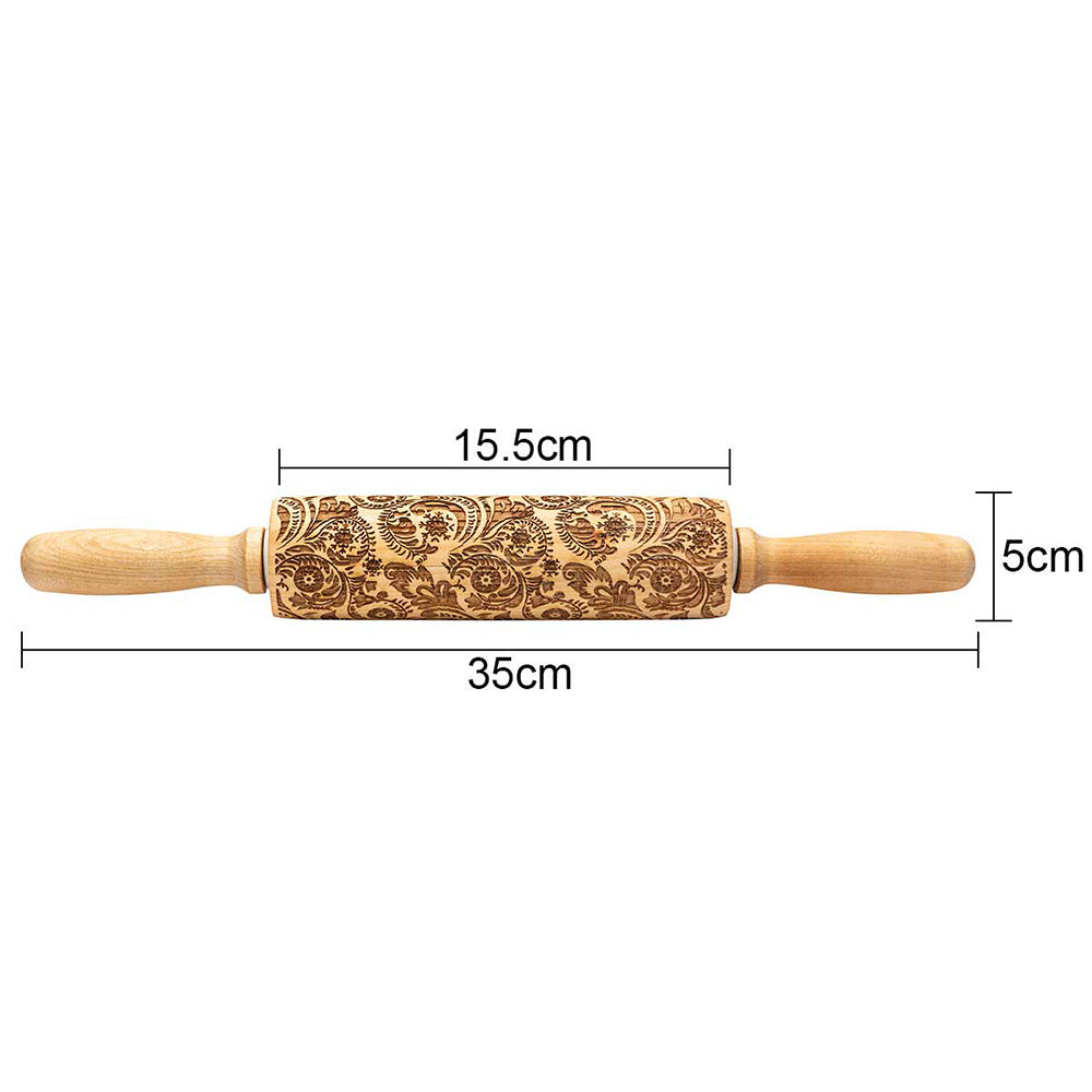Shopi Vella Christmas Embossing Rolling Pin with Star Pattern
