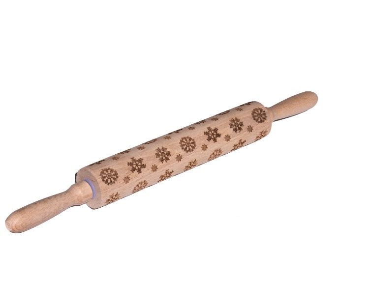 Shopi Vella Christmas Embossing Rolling Pin with Star Pattern