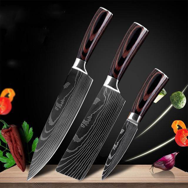 Shopi Vella Carpenter's Chef Knife 8 Piece Set - Damascus Steel