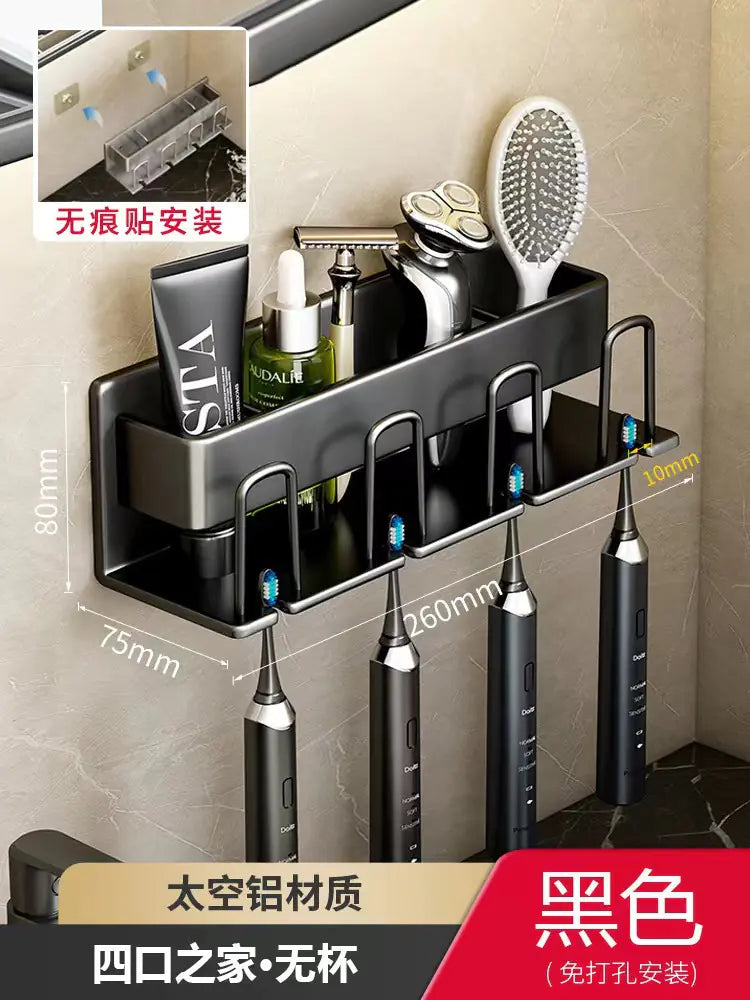 Shopi Vella Wall-Mounted Toothbrush Holder with Storage Cup