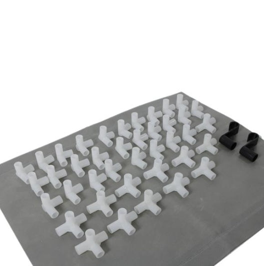White and black plastic connector pieces for assembling a 4 layer non woven wardrobe frame