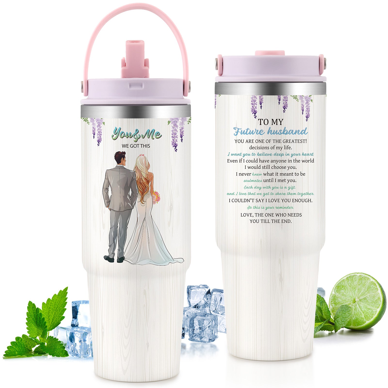 Shopi Vella Custom Gift Tumbler for Couples - Romantic Design