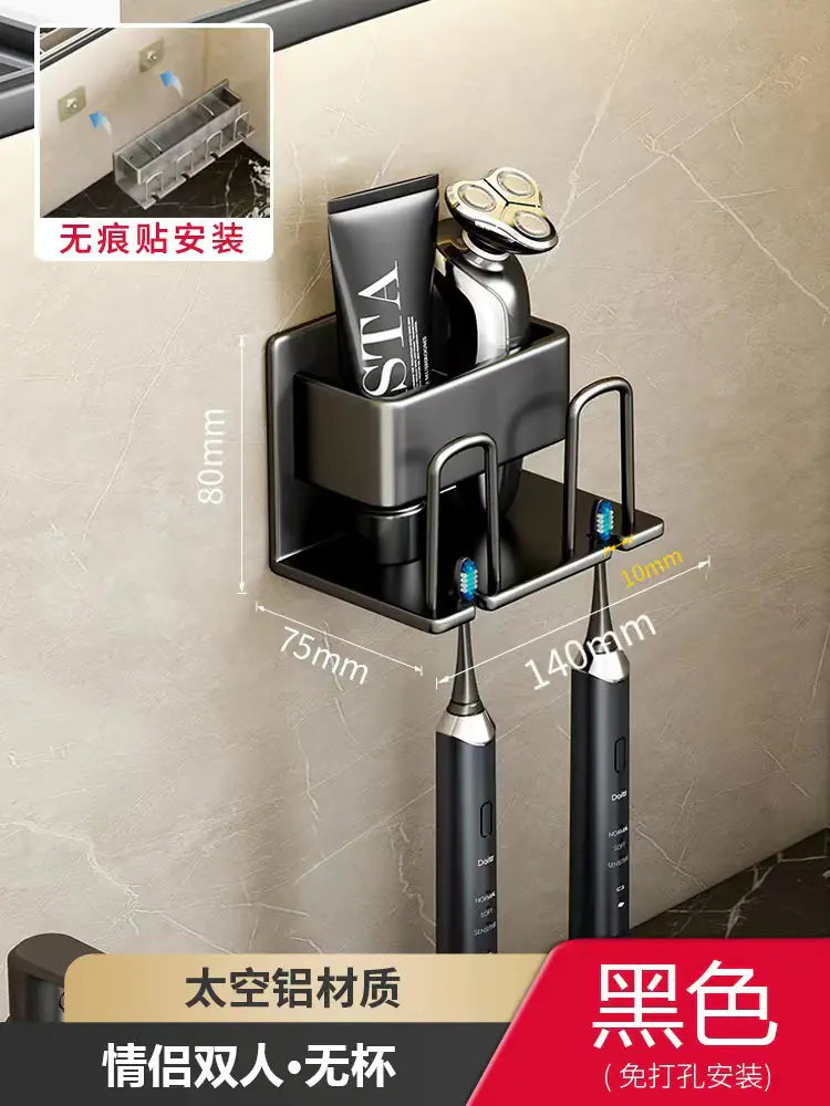 Shopi Vella Wall-Mounted Toothbrush Holder with Storage Cup