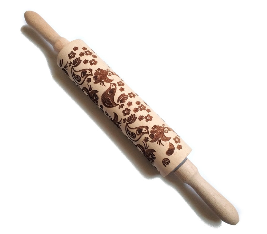 Shopi Vella Christmas Embossing Rolling Pin with Star Pattern