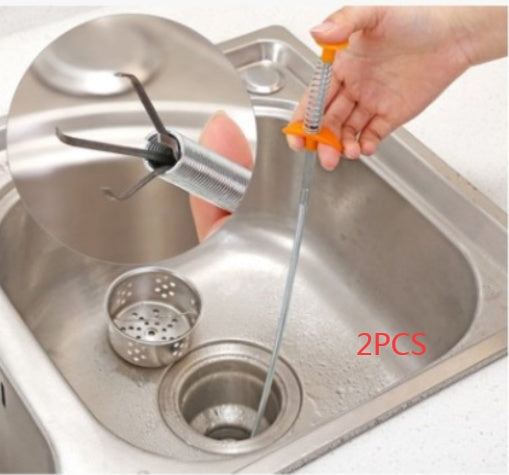 60cm hair cleaner for kitchen sink stainless steel clog remover tool with grabber claw
