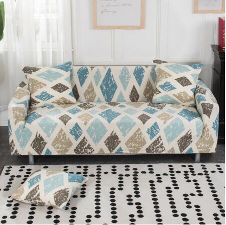 Shopi Vella Elastic Sofa Cover - Geometric Pattern Comforter
