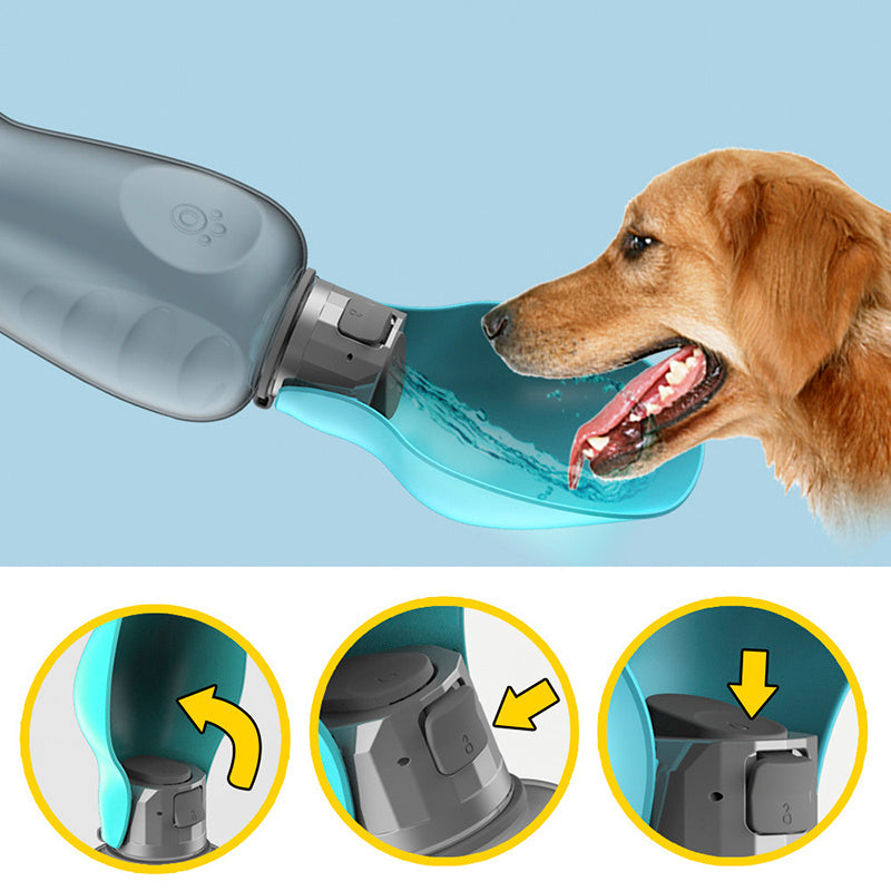 800ml high capacity dog water bottle by Shopi Vella with portable design for easy pet hydration