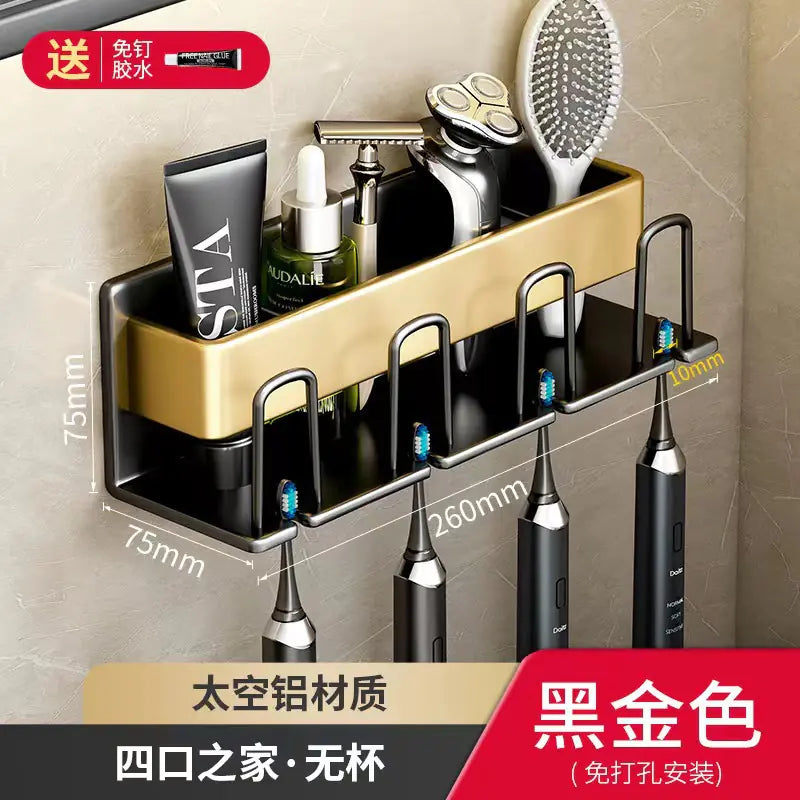 Shopi Vella Wall-Mounted Toothbrush Holder with Storage Cup