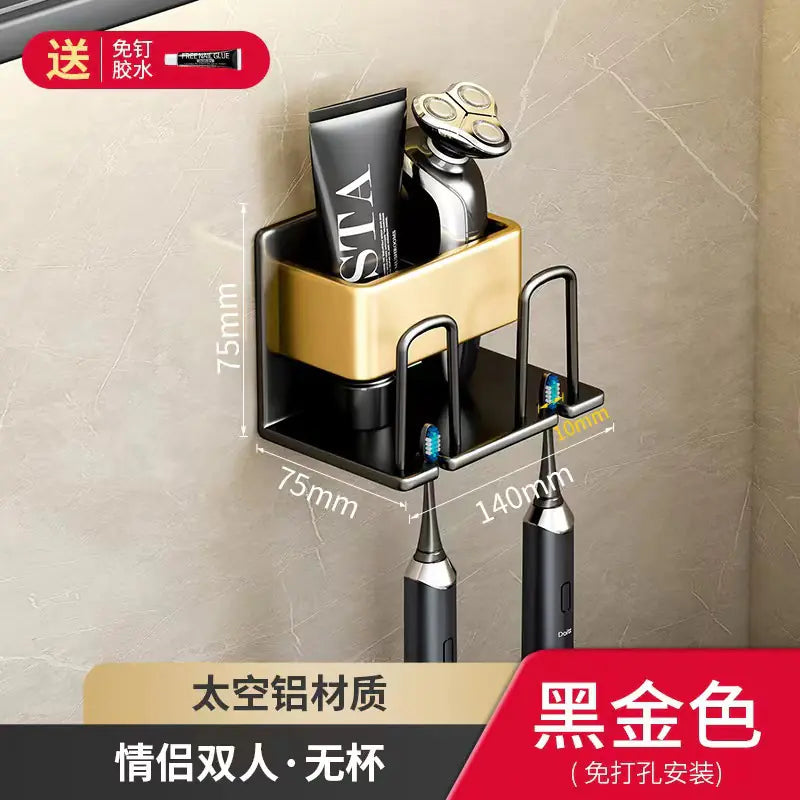 Shopi Vella Wall-Mounted Toothbrush Holder with Storage Cup