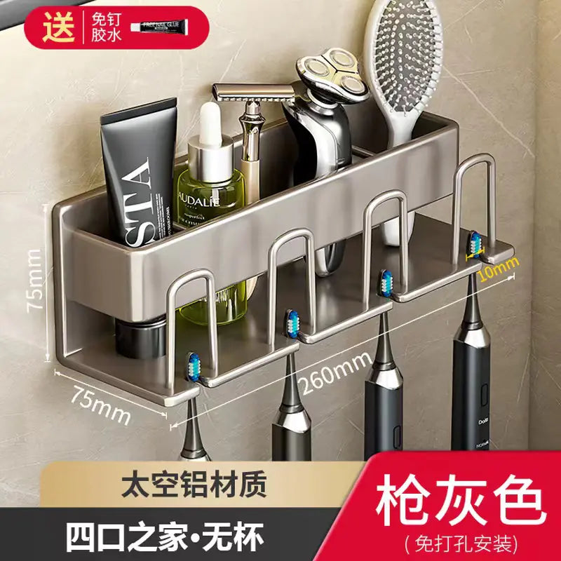 Shopi Vella Wall-Mounted Toothbrush Holder with Storage Cup