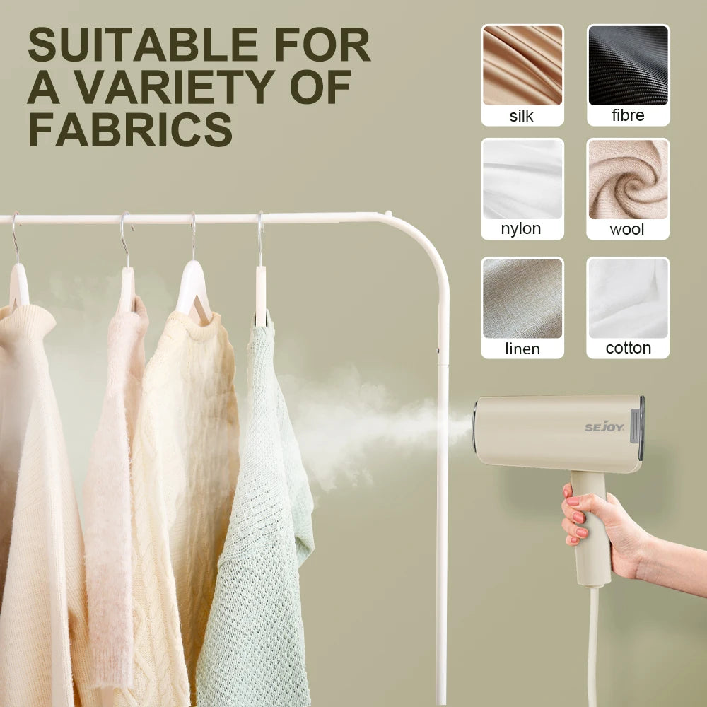 Sejoy Portable Garment Steamer – 150ml, 1000W Fast-Heat for Home & Travel