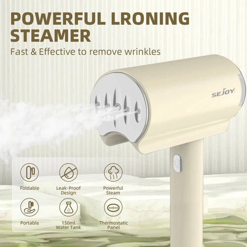 Sejoy Portable Garment Steamer – 150ml, 1000W Fast-Heat for Home & Travel