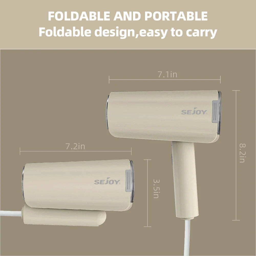 Sejoy Portable Garment Steamer – 150ml, 1000W Fast-Heat for Home & Travel