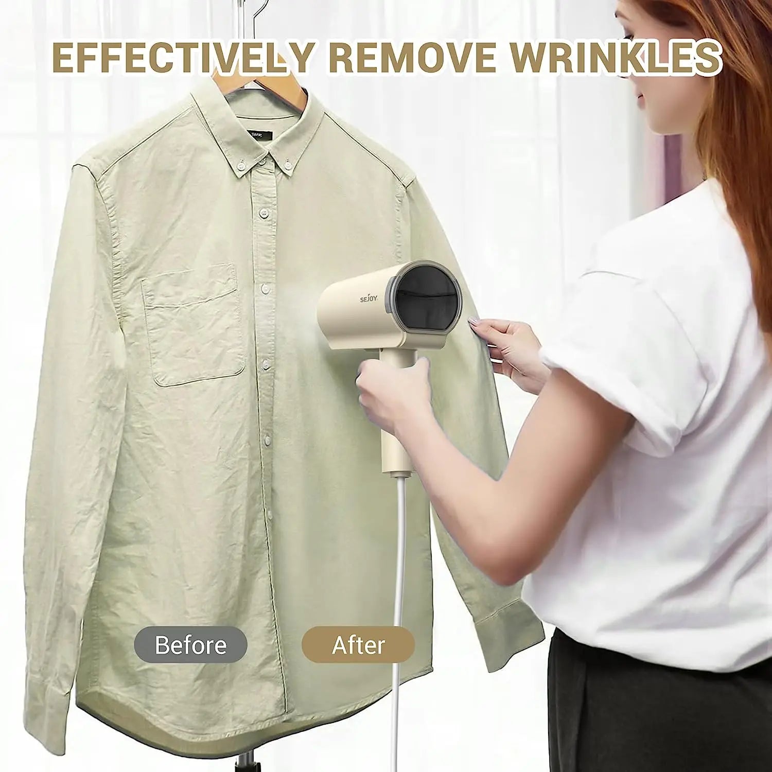 Sejoy Portable Garment Steamer – 150ml, 1000W Fast-Heat for Home & Travel