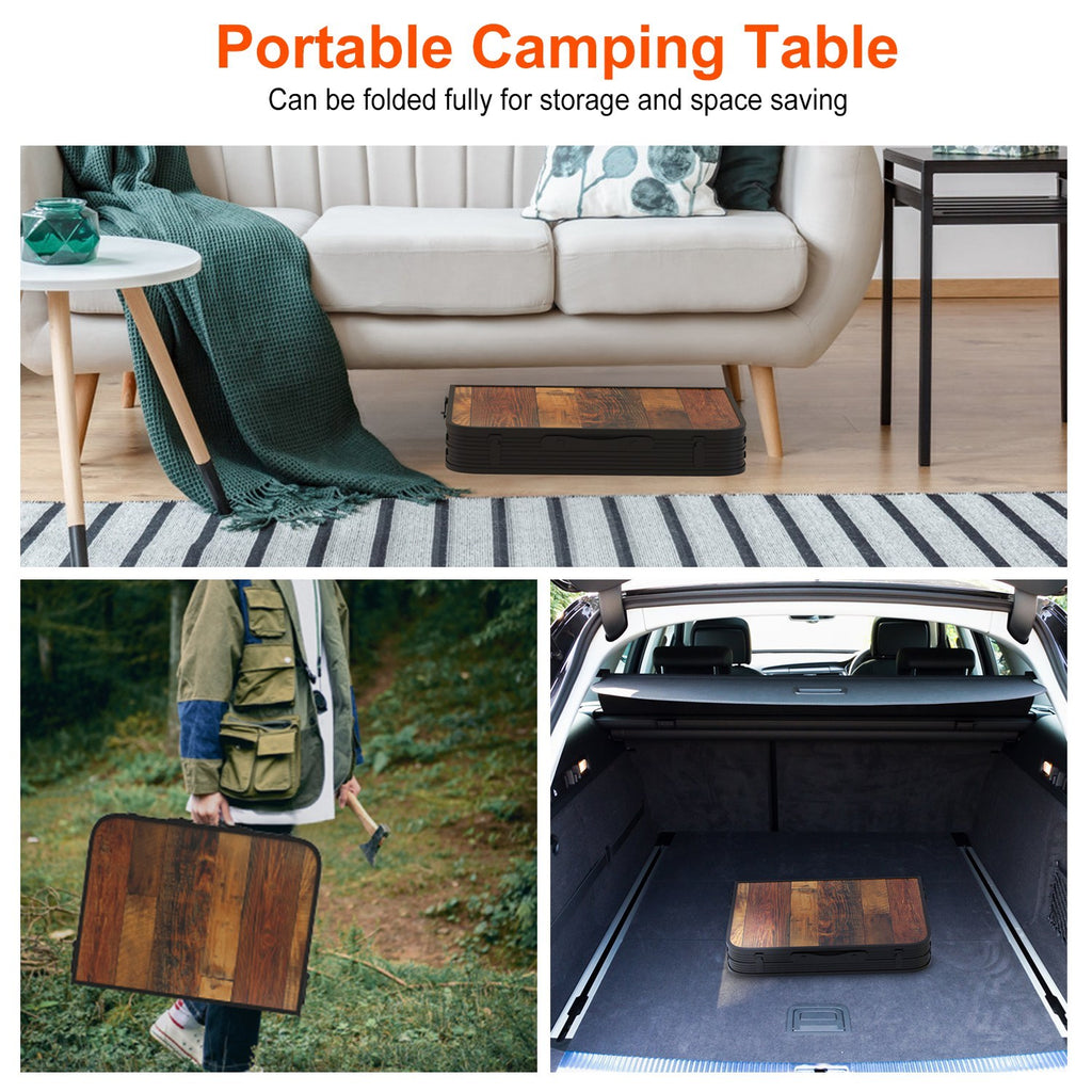 Shopi Vella adjustable height picnic grill table portable camping table folded for easy storage and transport