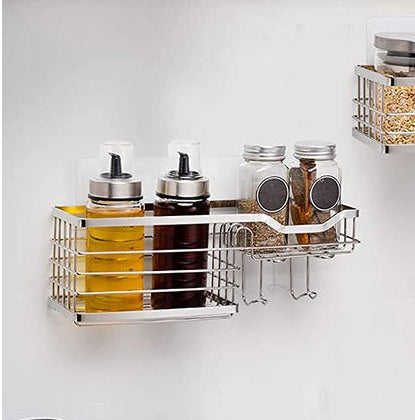 Shopi Vella bathroom shelf organizer no drilling with metal wire racks holding bottles and jars