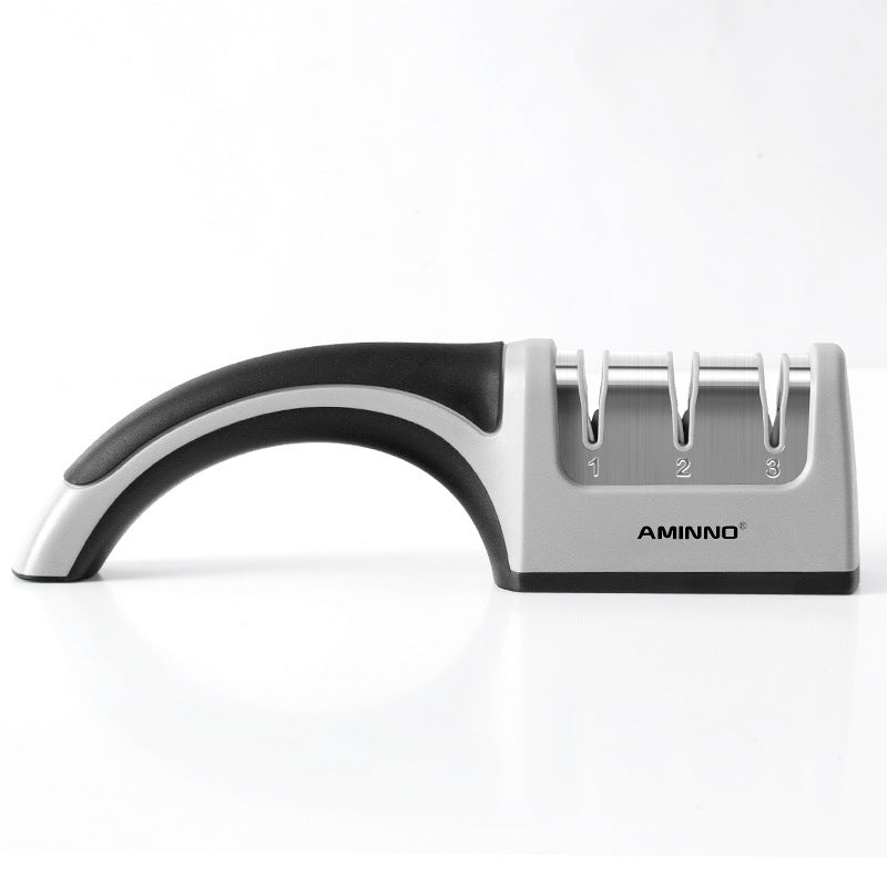 Shopi Vella four-in-one kitchen knife sharpener with ergonomic handle and three sharpening slots