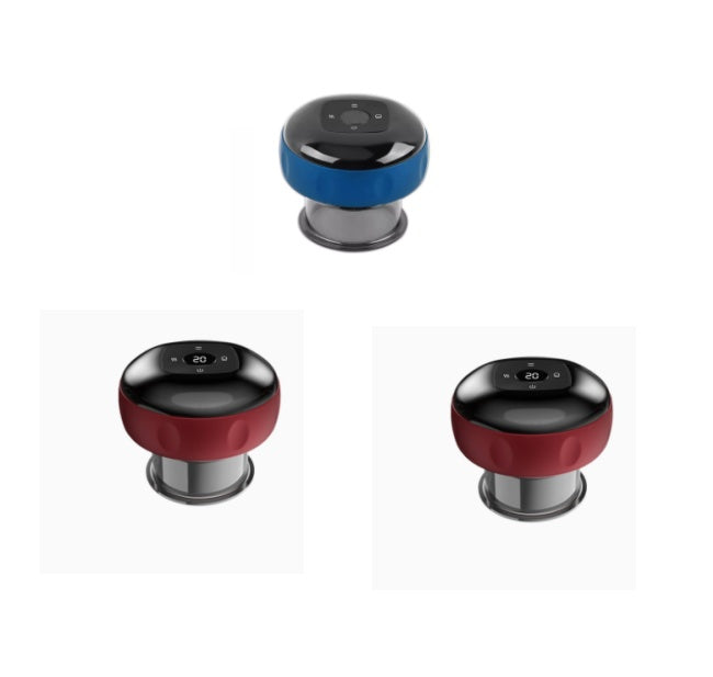Shopi Vella anti-cellulite vacuum massager in blue and red with digital display for home use
