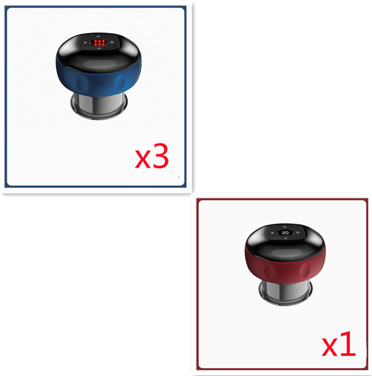 Shopi Vella anti-cellulite vacuum massager set including three blue and one red device for body care