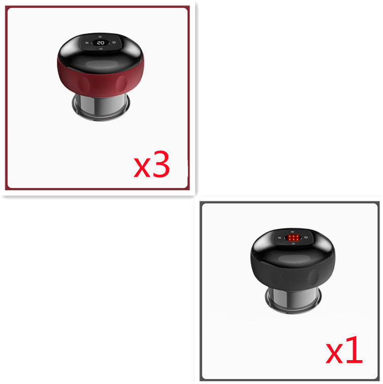 Shopi Vella anti-cellulite vacuum massager in black and red with digital display, set of 4