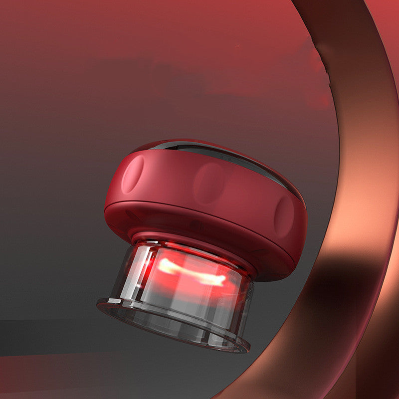 Shopi Vella anti-cellulite vacuum massager in red with transparent suction cup and glowing red light