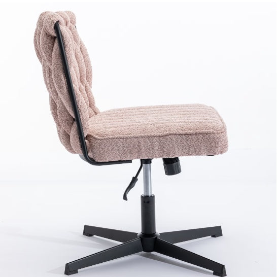 Shopi Vella cushioned armless office desk chair with adjustable height and fabric upholstery