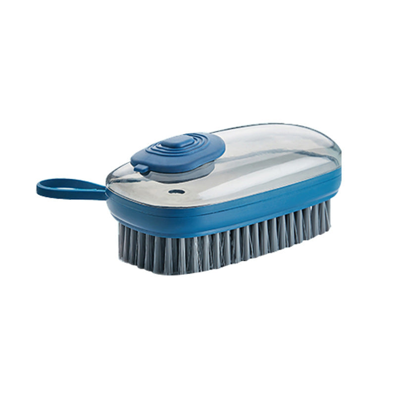 Shopi Vella blue automatic liquid cleaning brush with clear top and sturdy bristles for kitchen storage