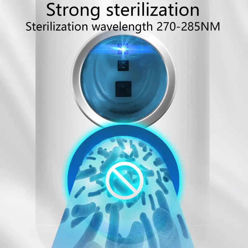 Strong sterilization feature of automatic toothpaste dispenser using UV light wavelength 270-285NM to kill bacteria